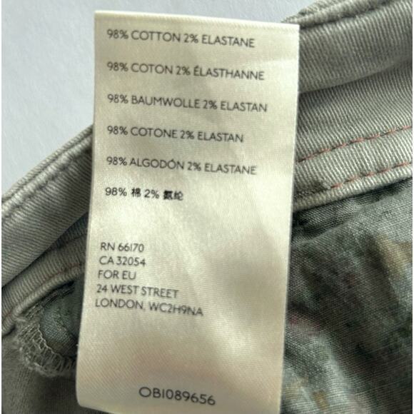 Anthropologie Jefferson Moto Cargo Pants Womens Sz 32 14 Green Ankle Zip Stretch - Picture 15 of 15